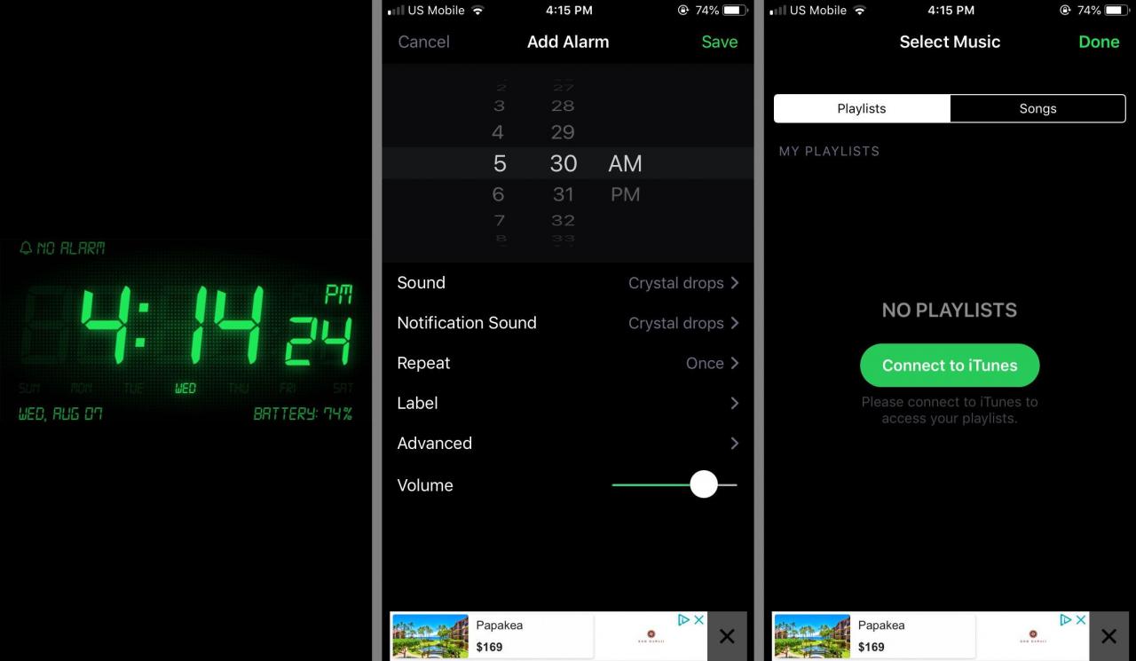 An alarm clock app