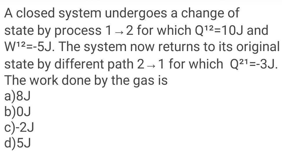 A system suffers an increase in internal energy of 80j