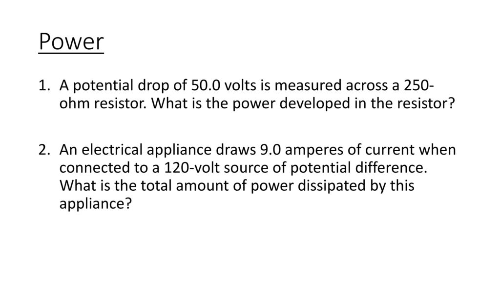 An electrical appliance draws 9.0 amperes