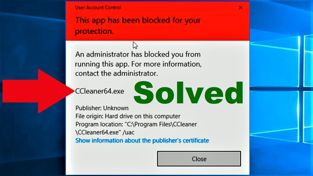 An administrator has blocked you from this app