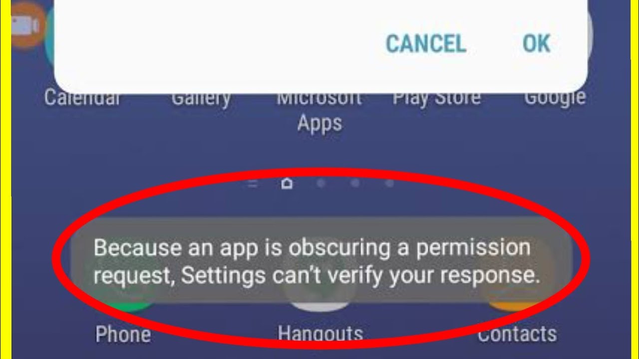 An app is obscuring a permission request huawei