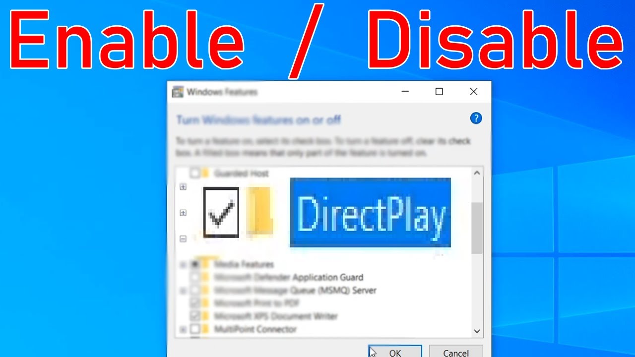 An app on your pc needs the following feature directplay