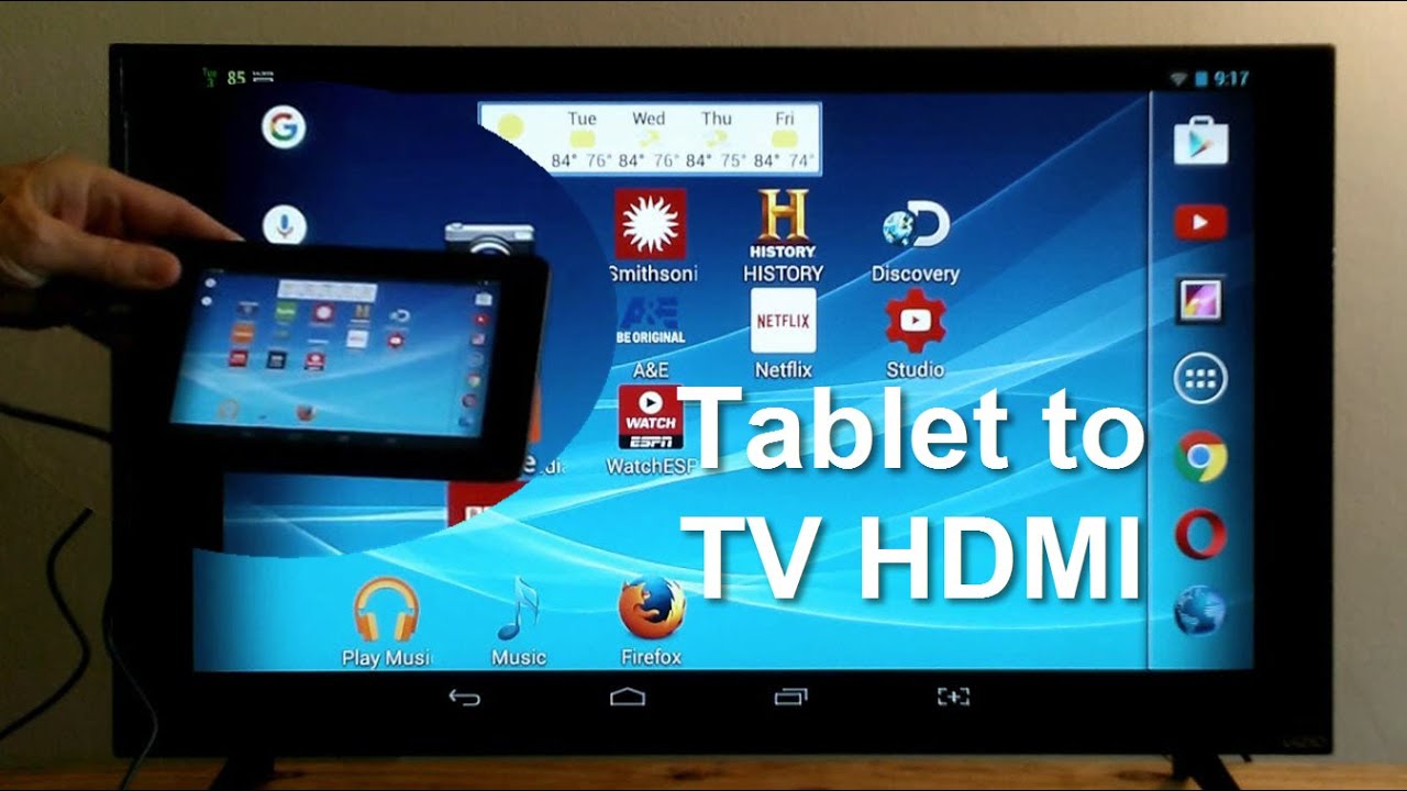 Connecting an android tablet to a tv