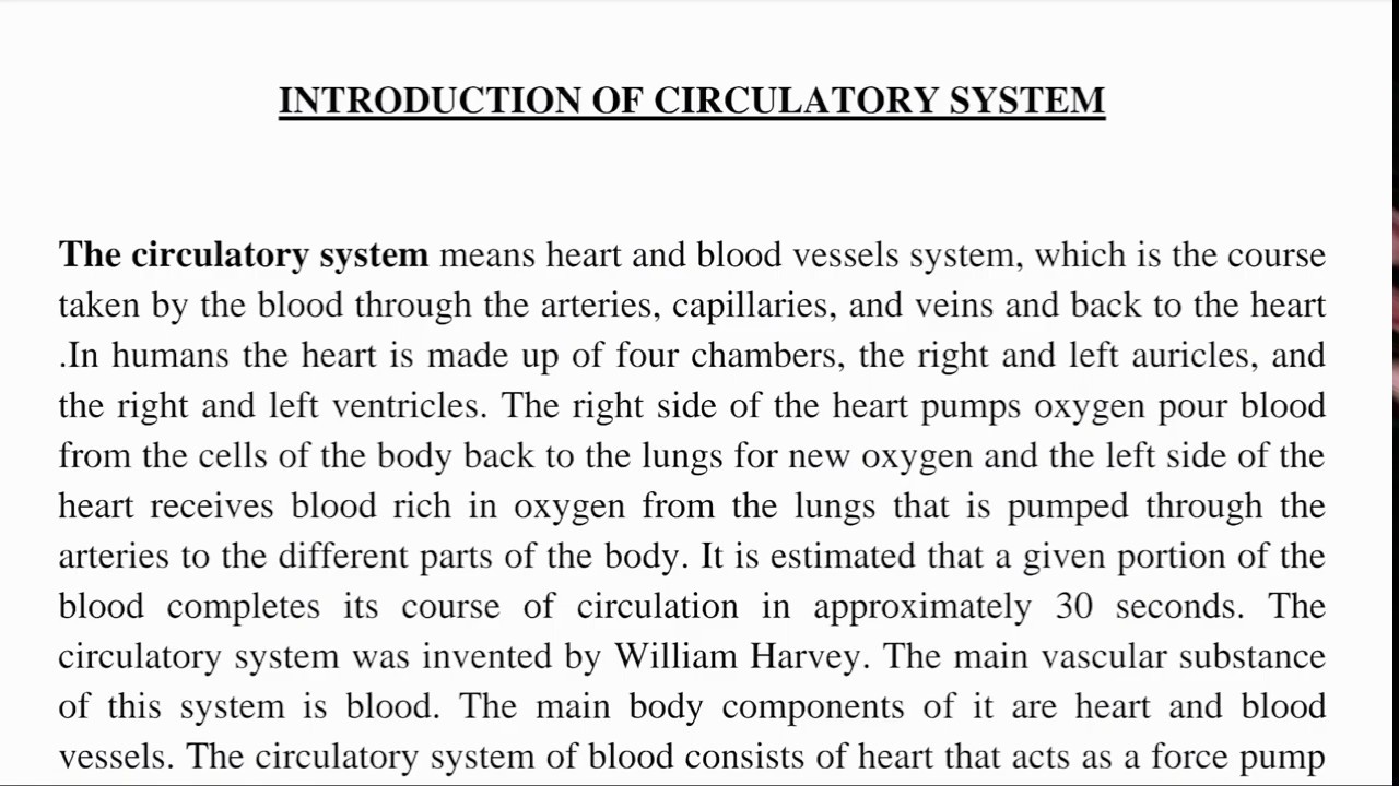 An introduction to the circulatory system