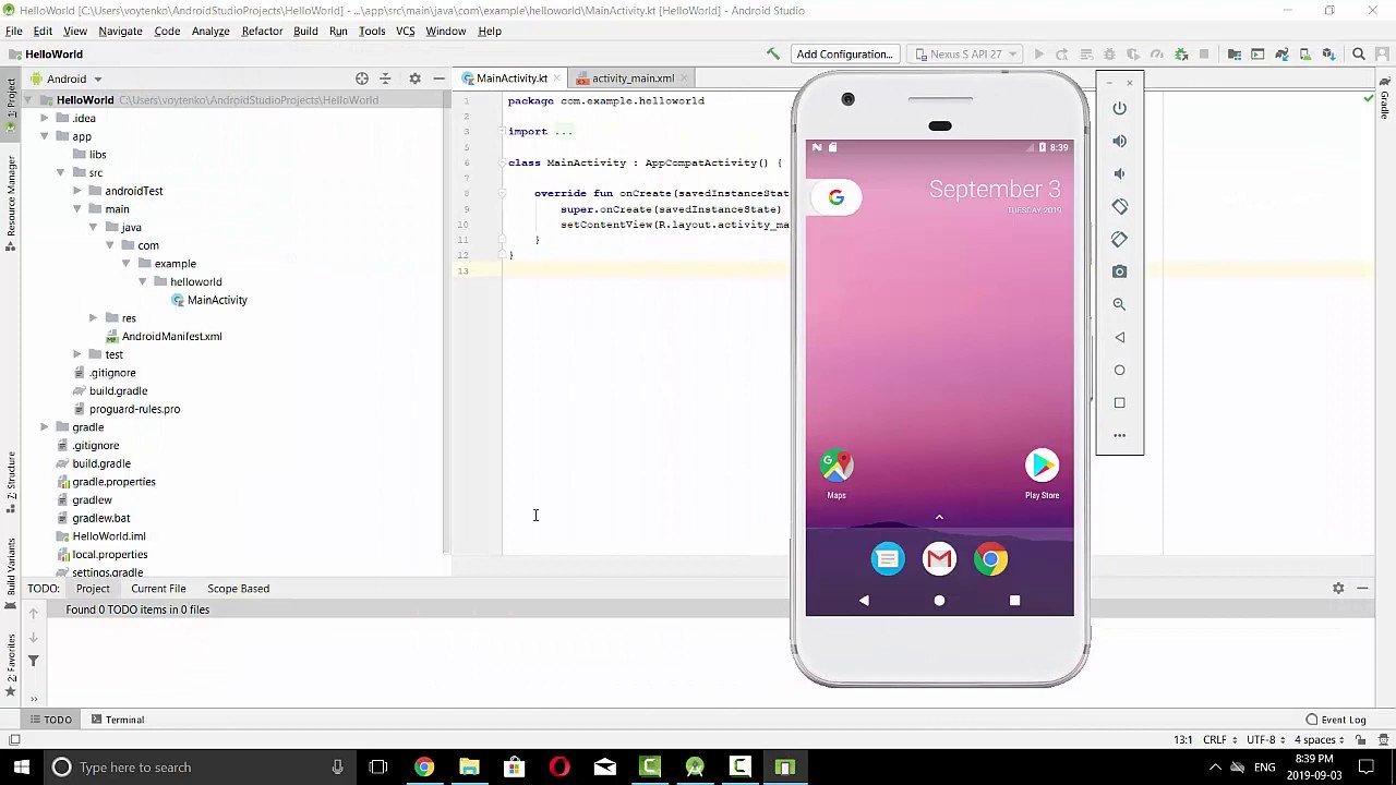 Create an emulator in android studio